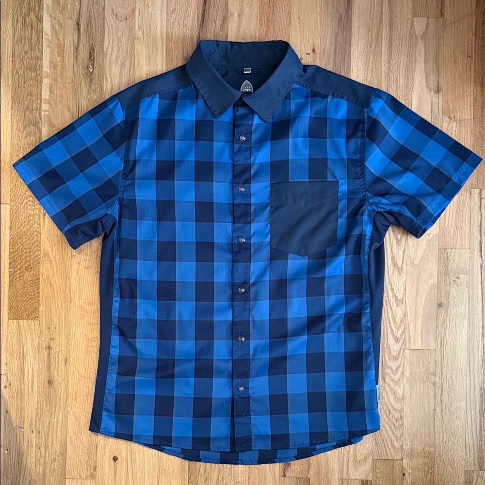 Club Ride Apparel Blue and Black Plaid Men's Shirt